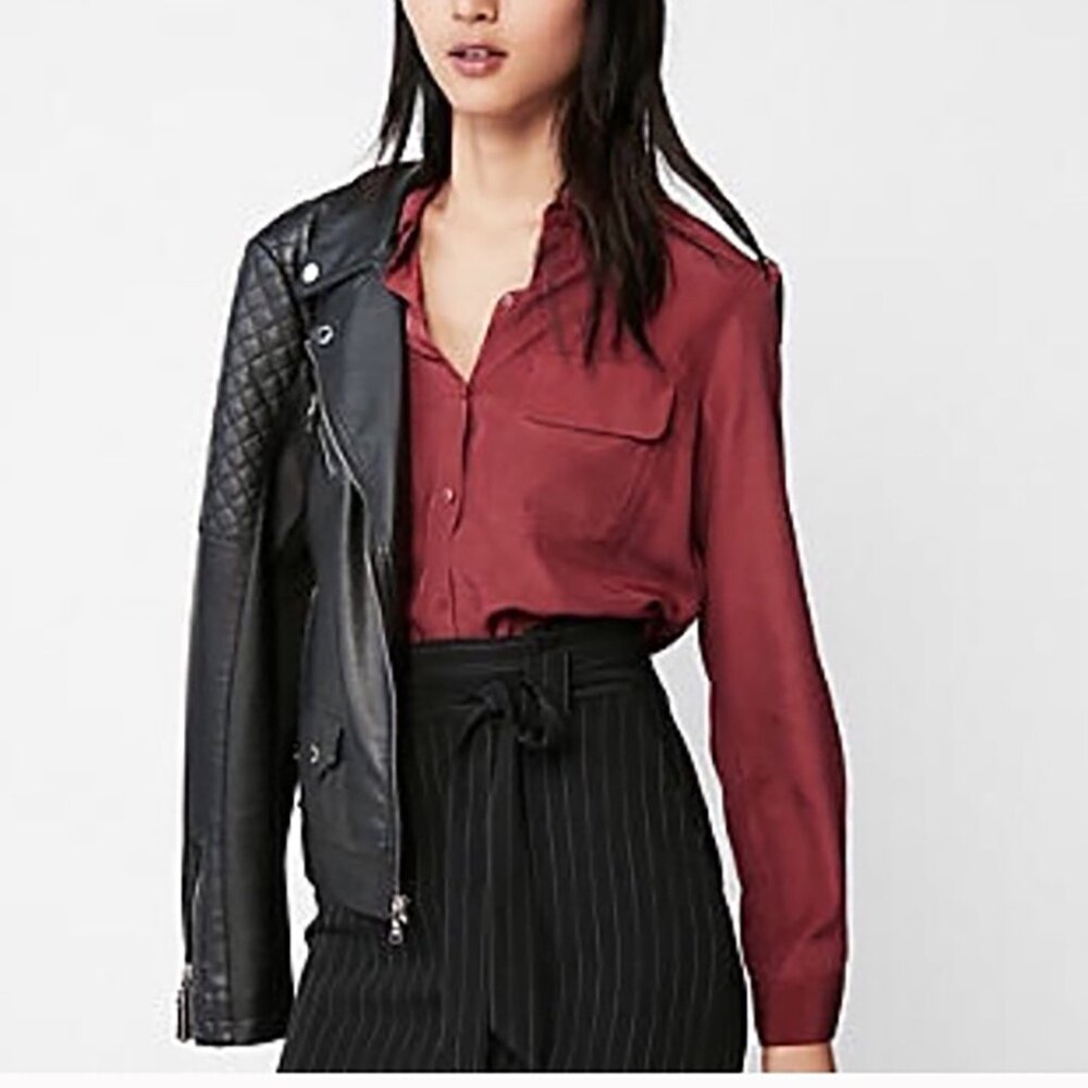 NEW Express The City Shirt Long or Roll Adjustable Sleeve - Small